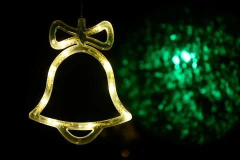 Lighting bell shape of festival Christmas Stock Photos