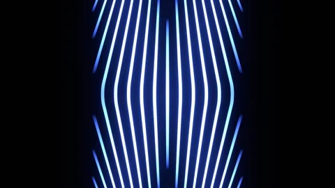 Lighting Blue Abstract Neon Vertical Lines Show Background VJ Loop Stock Footage 280687422