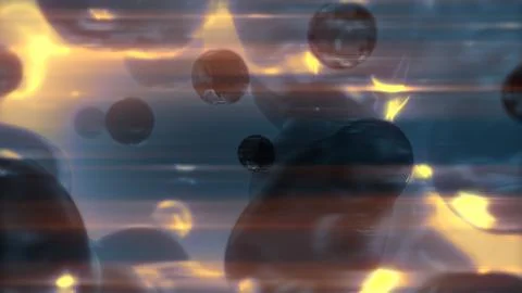 Lighting blue dense bland elements particles - dark bokeh background Stock Illustration