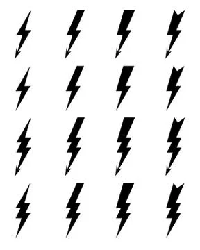 Lighting bolt Icons Stock Illustration