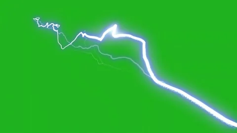 Lighting bolt motion graphics with green screen background Stock Footage 133500783