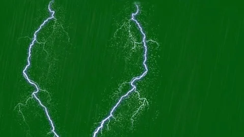 Lighting bolt motion graphics with green screen background Stock Footage 133684361
