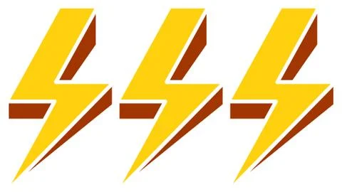 Lighting bolt, sparkle shape. Lighting bolt, electricity icon. Stock Illustration