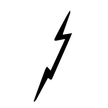 Lighting bolt symbol in doodle style power simple abstract sign isolated on Stock Illustration