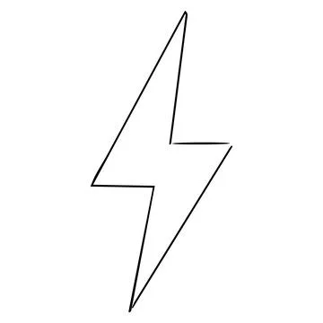 Lighting bolt symbol in doodle style power simple abstract sign isolated on Stock Illustration