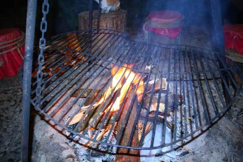 Lighting a bonfire Stock Photos