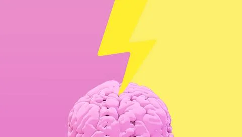 Lighting brain 3d rendering 스톡 일러스트