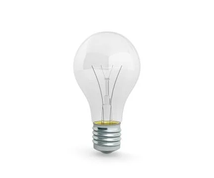 Lighting Bulb 3d render on white background Stock Illustration