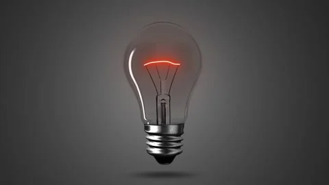 Lighting bulb lamp with black dark background, 3D rendering animation Stock Footage 113534531