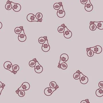 Lighting bulb smart home line vector seamless pattern Stock Illustration