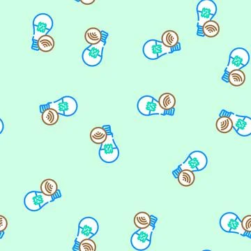 Lighting bulb smart home vector seamless pattern Stock Illustration
