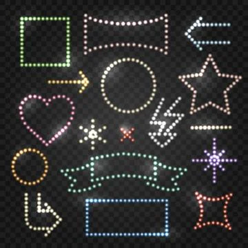 Lighting bulbs Frame set Stock Illustration