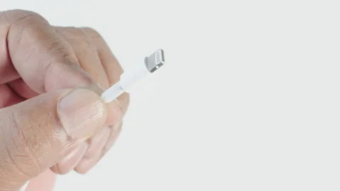 Lighting Cable in Hand Video stock 134570664