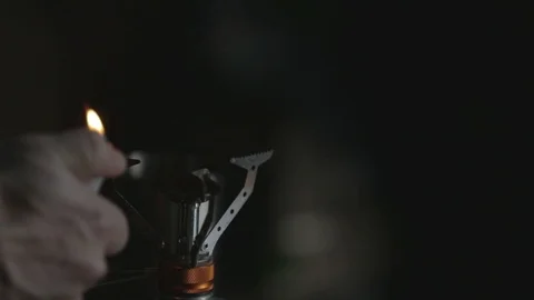 Lighting Camp Stove Stock Footage 90862018