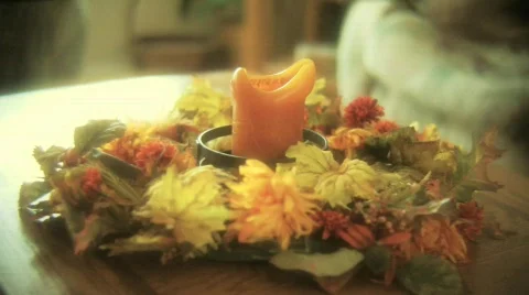 Lighting a candle Stock Footage 554246