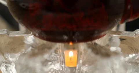 Lighting candle for teapot warmer Stock Footage 119766940