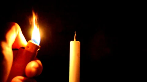 Lighting Candle using lighter 動画素材 35920555