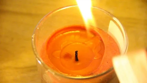 Lighting candles in the dark Stock-Footage 71353377