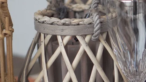 Lighting Candles on Dinner Table / Wedding Reception Decor Stock Footage 121010043