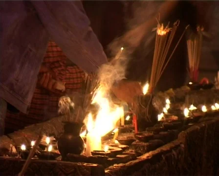 Lighting candles Stock Footage 312782