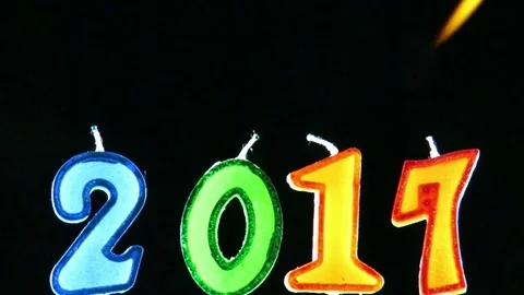 Lighting the candles for year 2017 Stock-Footage 70410174