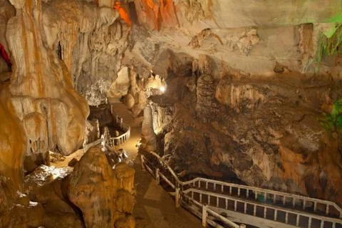 Lighting in cave Stock Photos