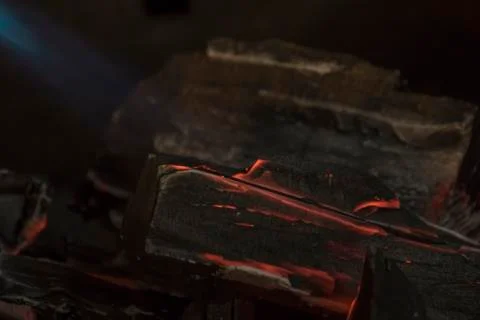Lighting Charcoal With Propane Torch Stock Photos