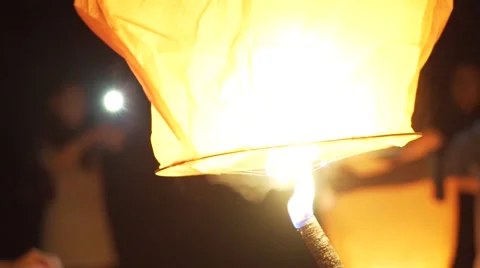 Lighting Chinese Lantern Stock Footage 55040380