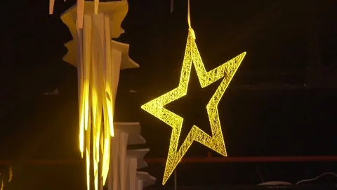 Lighting Christmas Star Stock Footage 115029676