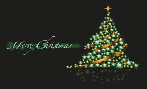 Lighting of Christmas tree Stock Illustration