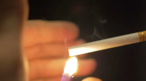 Lighting a Cigarette in Slow Motion Video stock 39108766