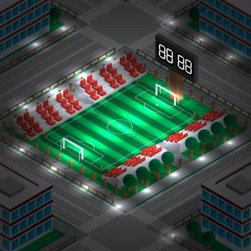 Lighting City Stadium. Illustrazione stock