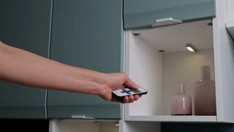 The lighting in the closet is turned on using the remote control Vidéo 179028741