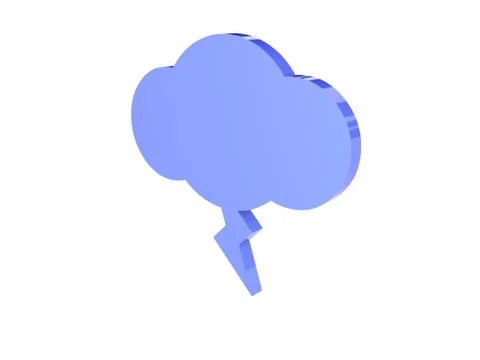 Lighting cloud icon over white background. Concept 3D illustration. Stock Illustration