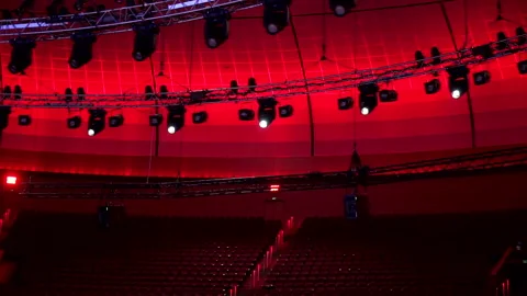 Lighting at the concert stadium 스톡 동영상 154870956