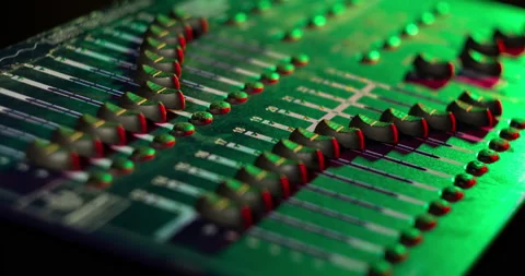 Lighting controller movement faders 4K ProRes422HQ Stock Footage 143537296