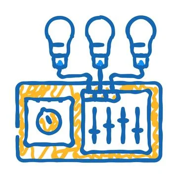 Lighting controls efficient icon doodle illustration Stock-Illustration