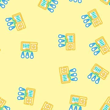 Lighting controls efficient vector seamless pattern Stock Illustration