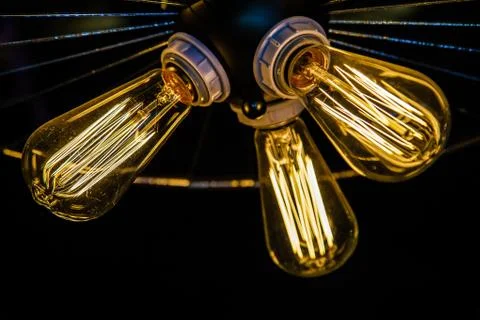 Lighting decor on a dark background Stock Photos