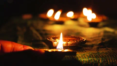 Lighting diya Stock Footage 158915872