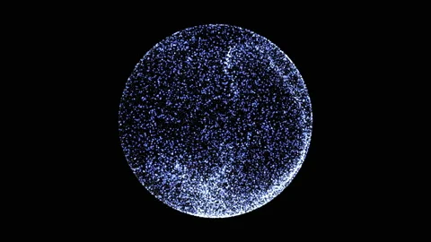 Lighting dots forming a sphere on black background. Stock Footage 151675403