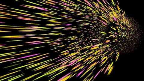 A lighting effect with bright multicolored spots on a black background. Stock Footage 307394781