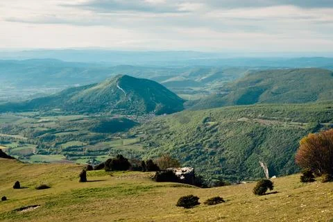 Lighting effect over hills and plains from the mountains Photos