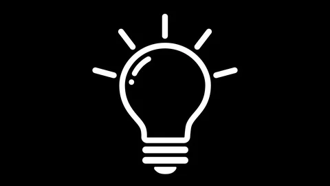 Lighting electric lamp. Light bulb in line style. Stock Footage 129496068
