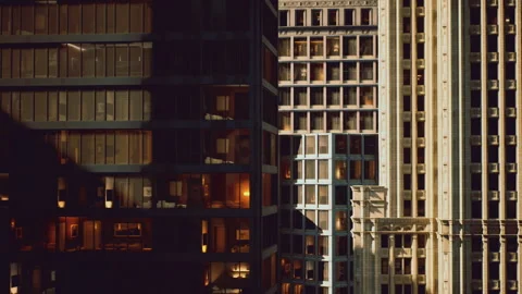 Lighting emphasizes architectural features and urban richness Stock Footage 329942946