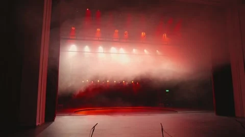 Lighting equipment on an empty stage. Multicolor Stock Footage 234153412