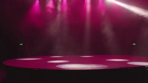 Lighting equipment on an empty stage. Multicolor Stock Footage 234153429