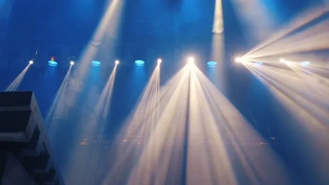 Lighting equipment on an empty stage. Multicolor Stock Footage 234153437