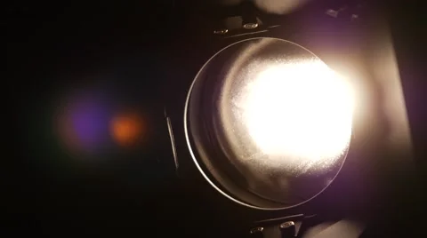 Lighting equipment, flash or spotlight, on and off, black, close up Stock Footage 59850105