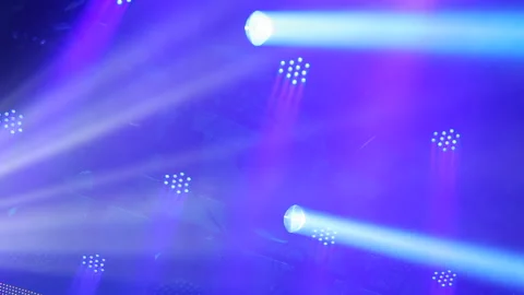 Lighting equipment, Lighting effects. Dynamic strobe light Stock Footage 145713879